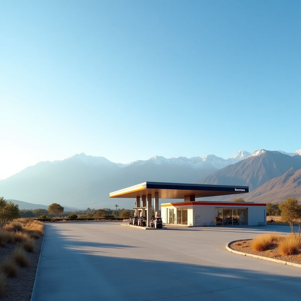 Estación de servicio YPF moderna en Argentina