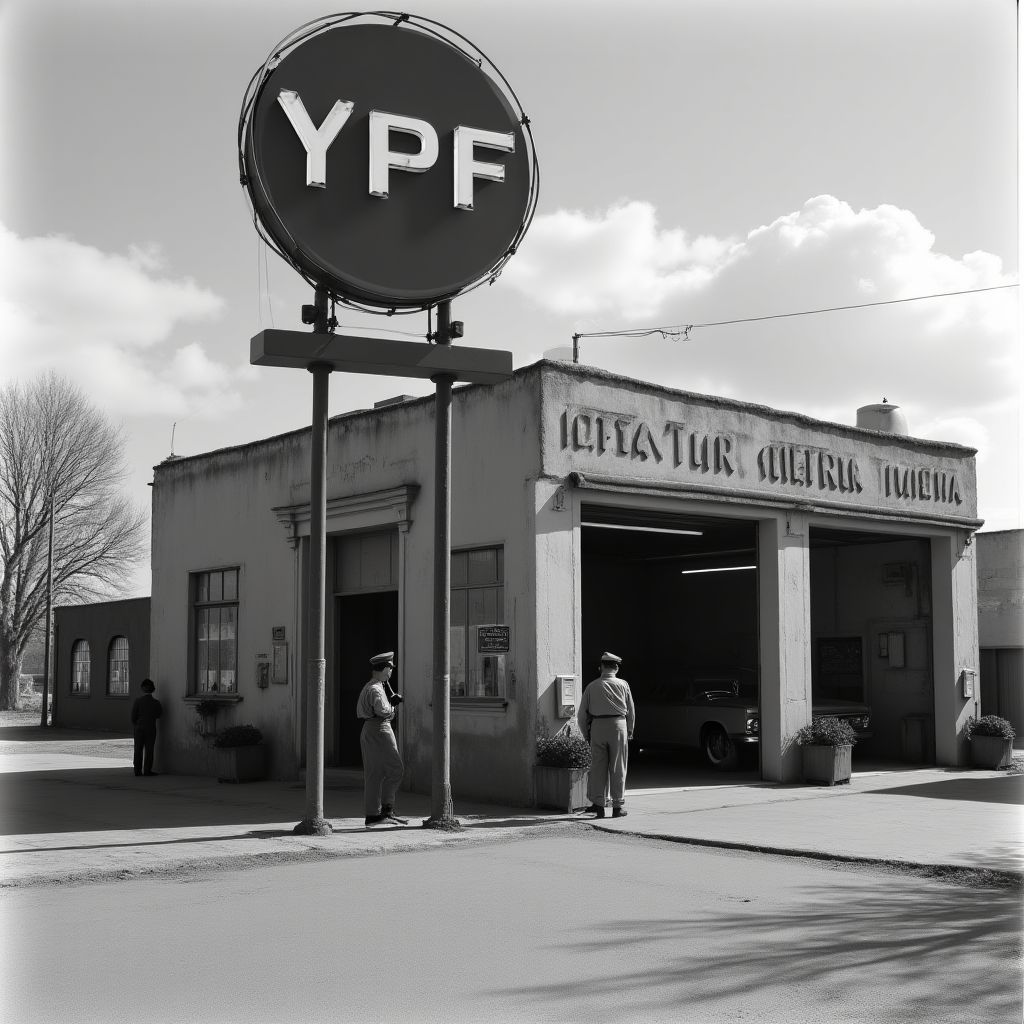 Estación YPF histórica de los años 50