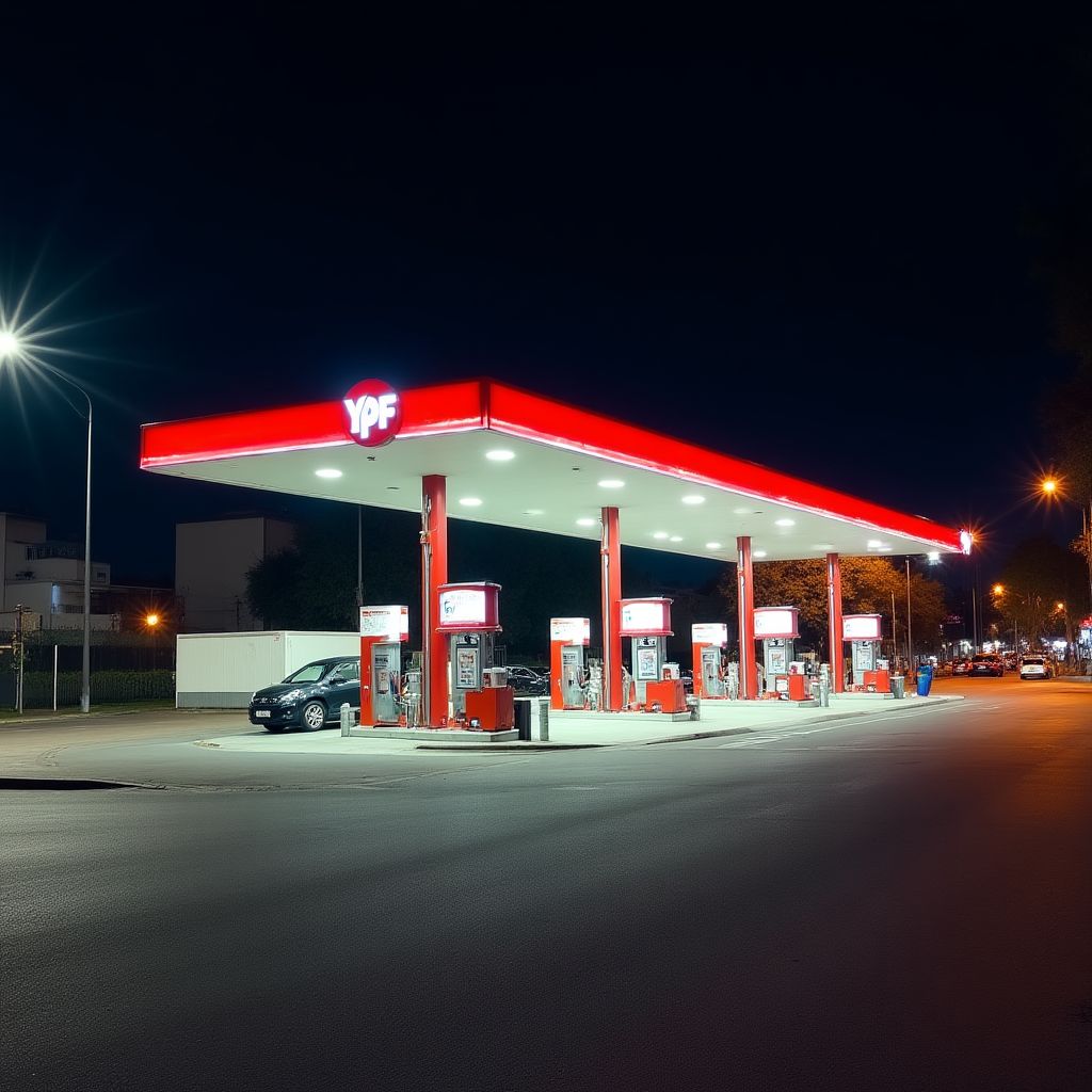 Estación YPF moderna en Buenos Aires