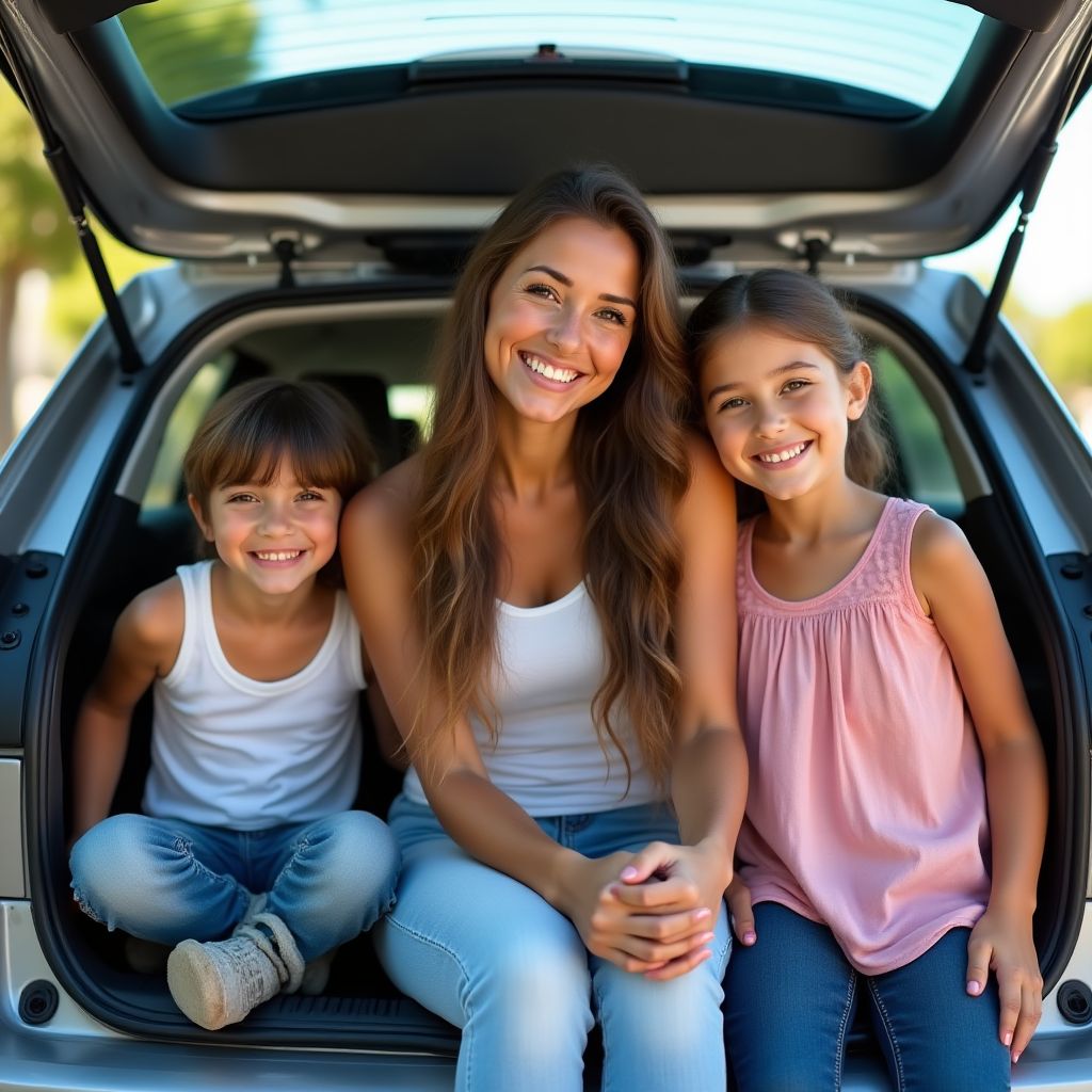 Familia viajando por Argentina
